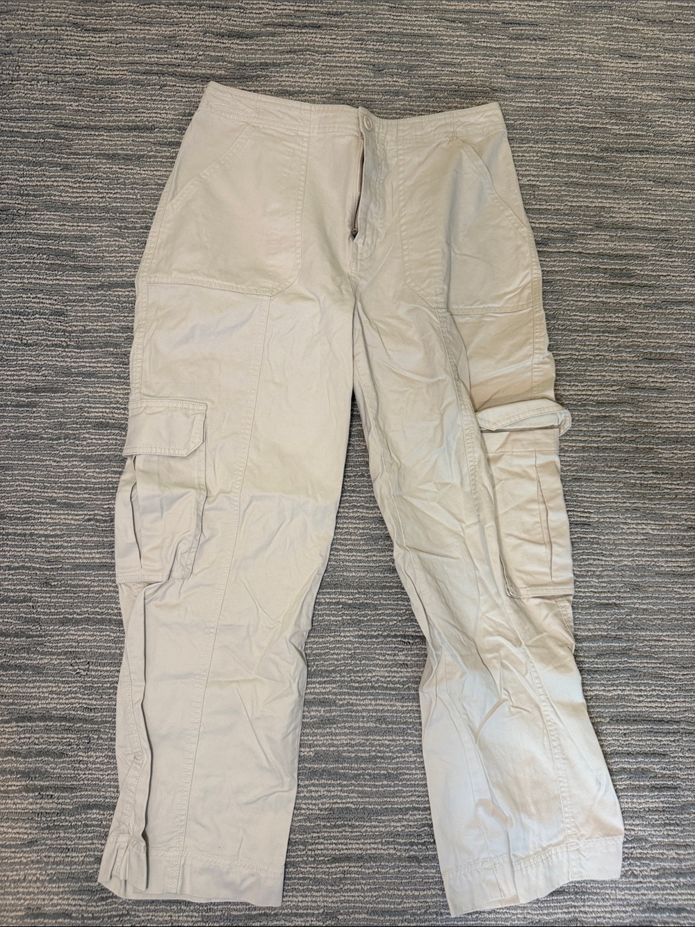 Abercrombie & Fitch Light Tan Cargo Pants with Patch Pockets